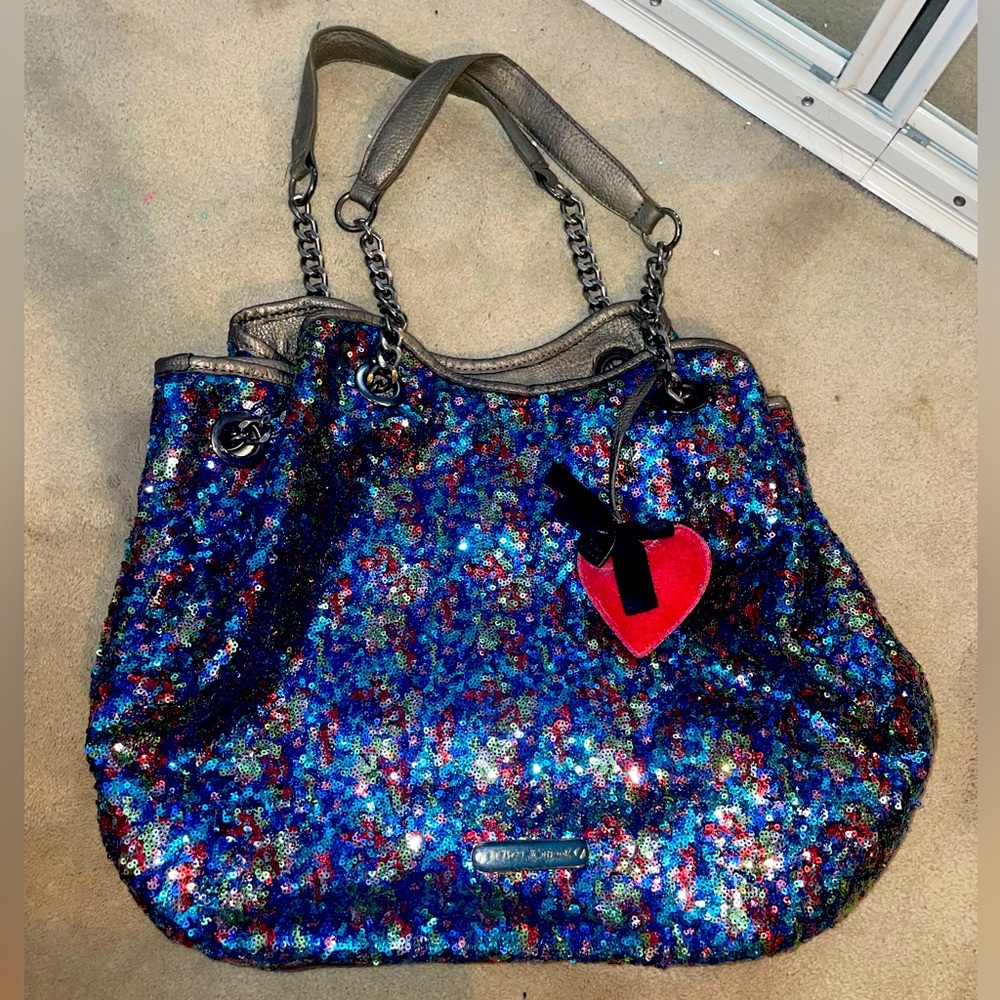 Betsey Johnson Multi Sequin Tote Purse